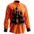 thumbnail image 2 of Boys Tops - Versatile Seasonal Long Sleeve Collar Shirt with Chest Print for Kids Casual Everyday Top for 3-12 Years Suitable for Holidays and, 2 of 4