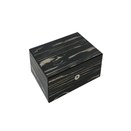 Bey-Berk Ebony Wood Jewelry Box - 11.25W x 4H in.