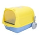 thumbnail image 2 of Caja de arena para gatos con capucha, inodoro completamente cerrado, suministros para mascotas, caja de arena extraíble Amarillo y azul, 2 of 8