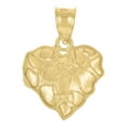 thumbnail image 2 of 10kt Real Yellow Gold Womens Nugget Heart Charm Pendant, 2 of 3