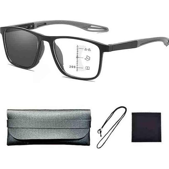 Sports Color-Changing Multi-Focal Reading Glasses, Anti-Blue Light Presbyopia Glasses