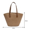 thumbnail image 3 of Bolsa De Hombro Bolso De Hombro Bolso de playa de verano tejido a mano tejido de gran capacidad Casual Simple para el trabajo, 3 of 8