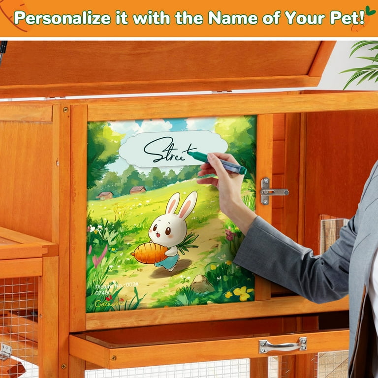 COZIWOW XL 94'' 2-Tier Rabbit Hutch, Guinea Pig House, Chicken