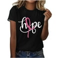 thumbnail image 2 of Njagoc3 Womens Soft Cotton Breast Cancer Awareness Shirt with Hope Bloom Design Pink Ribbon Crewneck Tee, 2 of 6