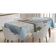 thumbnail image 1 of Ambesonne Detroit Tablecloth Rectangular Table Cover, Cityscape Skyscrapers, 60"x90", Multicolor, 1 of 3
