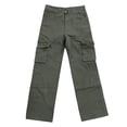 thumbnail image 3 of Men's Straight Leg Flared Cargo Pants - Wide Leg, Multiple Pockets, Polyester Fabric, Work Casual (S-XXXL), Trendy Outings, 3 of 3
