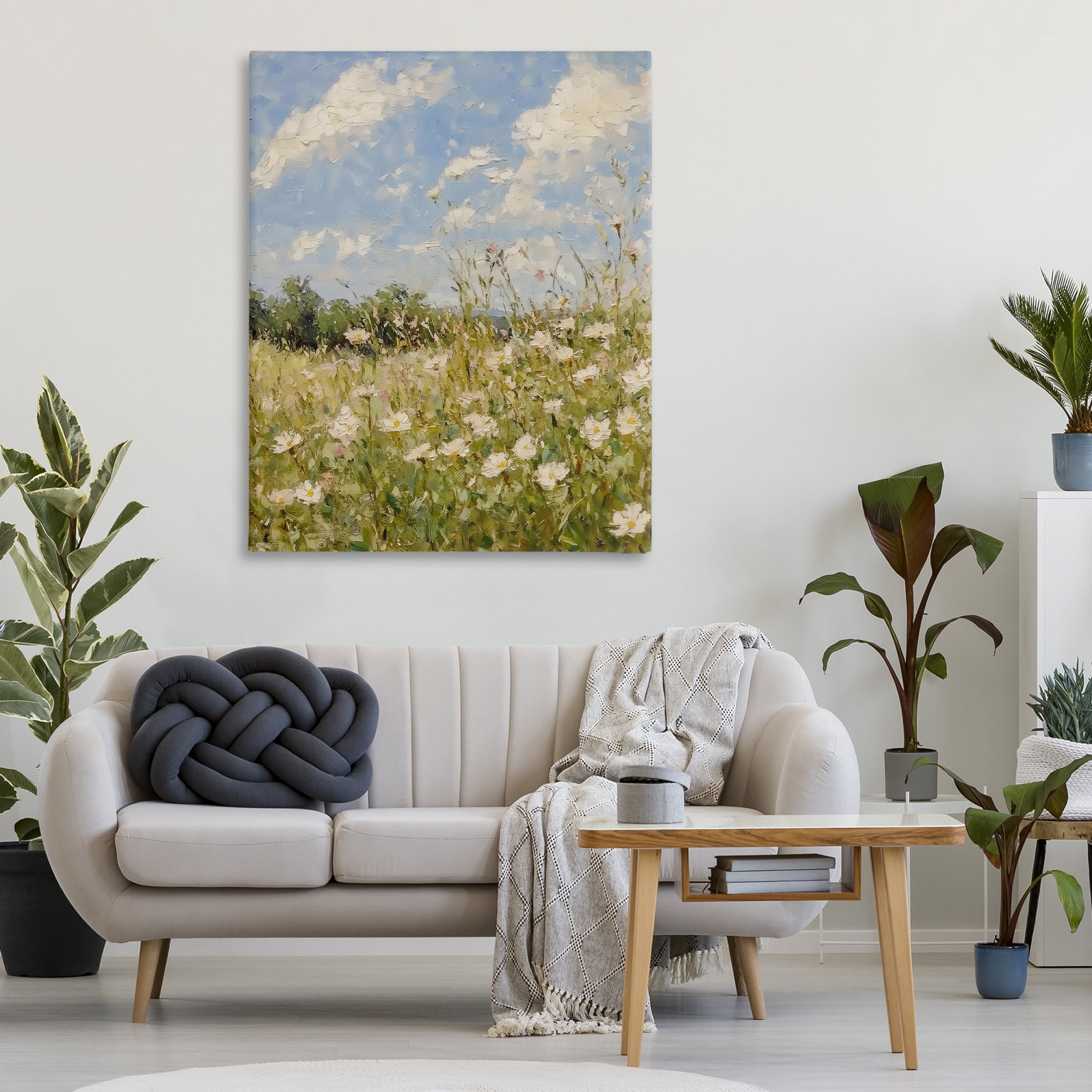 Stupell Industries Wildflower Field Beneath Blue Sky Canvas Wall Art, design by LSR Design Studio