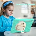 thumbnail image 2 of Allytech iPad 10.2" 8th 7th Generation Case with Screen Protector, Heavy Duty Protection Rugged Kids Friendly Shockproof Kickstand Pencil Holder Case Cover for Apple iPad 10.2 2020/2019,Mint, 2 of 9
