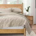 thumbnail image 3 of Peace Nest Premium Damask Pattern Reversible Coverlet Set 100% Soft Microfiber Fabric, Khaki, Full/Queen Size, 3 of 5