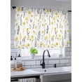 thumbnail image 5 of Sheer Curtains 54 Inch Length, Yellow Spring Floral Semi Sheer Curtains Light Filtering Window Treatment, Flowers Botanical Elegant Pastoral Privacy Voile Drapes for Living Room Bedroom 52x54 Inch, 5 of 7
