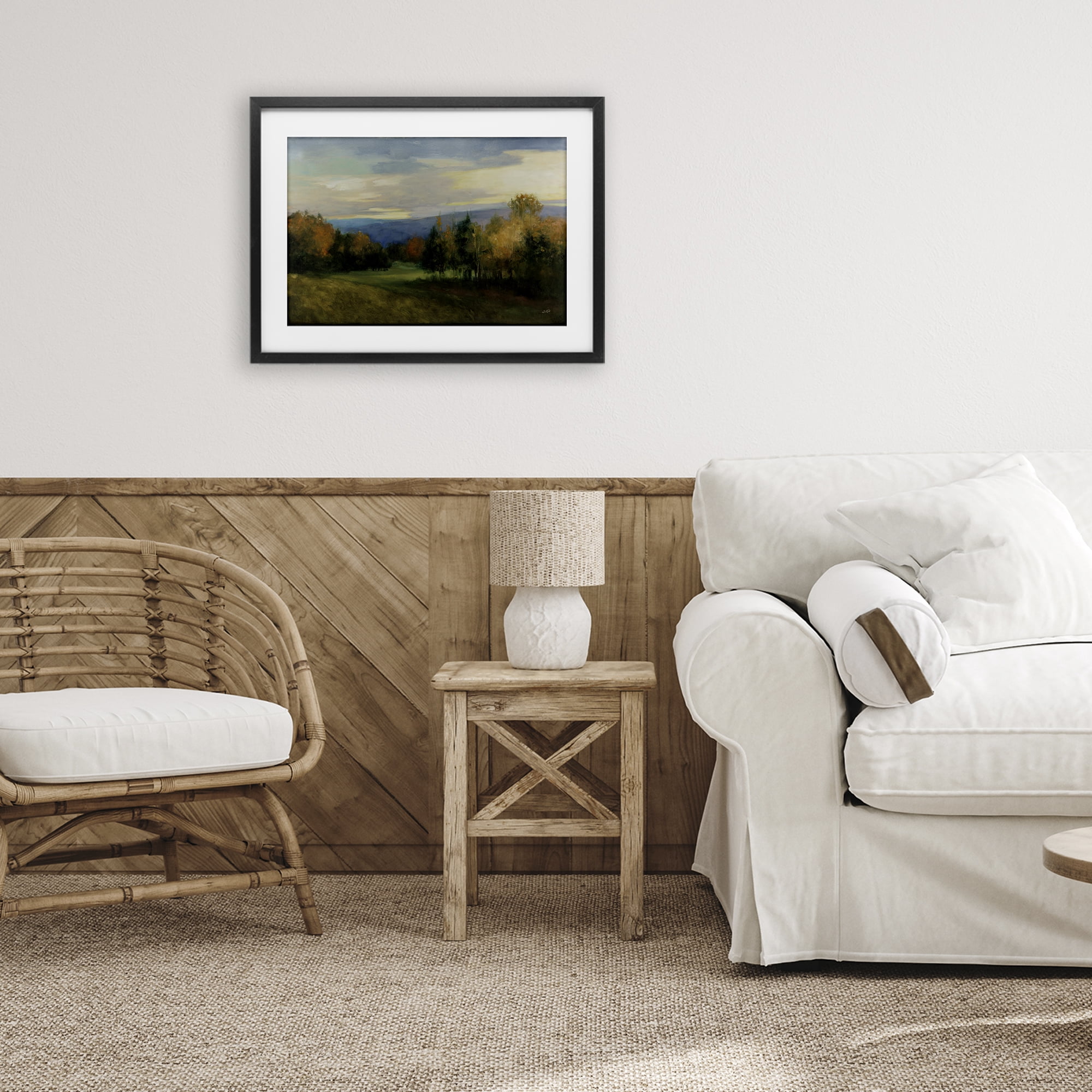 Stupell Industries October Meadow Countryside Black Framed Print Under Glass, design by Julia Purinton