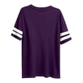 thumbnail image 5 of Tnhcen Women's Plus Size Crew Neck Striped Sleeve Loose Fit Graphic T Shirt XL-5XL, Spring Summer Casual Basic Loose T-Shirt with 95% Polyester 5% Spandex Stretchy Fabric, 5 of 5
