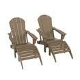 thumbnail image 5 of WestinTrends Malibu Outdoor Lounge Chair Set, 4-Pieces Adirondack Chair Set of 2 with Ottoman, All Weather Poly Lumber Patio Lawn Folding Chair for Outside Pool Beach, Weathered Wood, 5 of 13