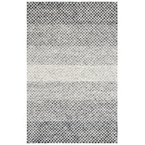 SAFAVIEH Micro-Loop Arnold Diamond Area Rug, Black/Ivory, 6' x 9'