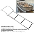 thumbnail image 4 of 3 Step Pontoon Boat Ladder, Swim Deck Ladder Heavy Duty Welded Anti Slip Threads Foldable High Security 316 Stainless Steel  for Swimming Pools, 4 of 7
