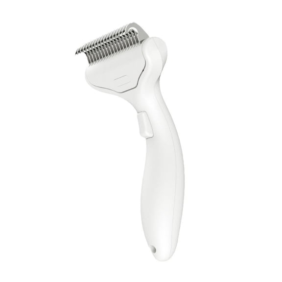 Pet Shedding Brush for Dogs & Cats, Undercoat Rake with One-Click Fur Release, Skin-Friendly Blades, Non-Slip Grip, Removes Loose Fur for Long or Short Haired Pets