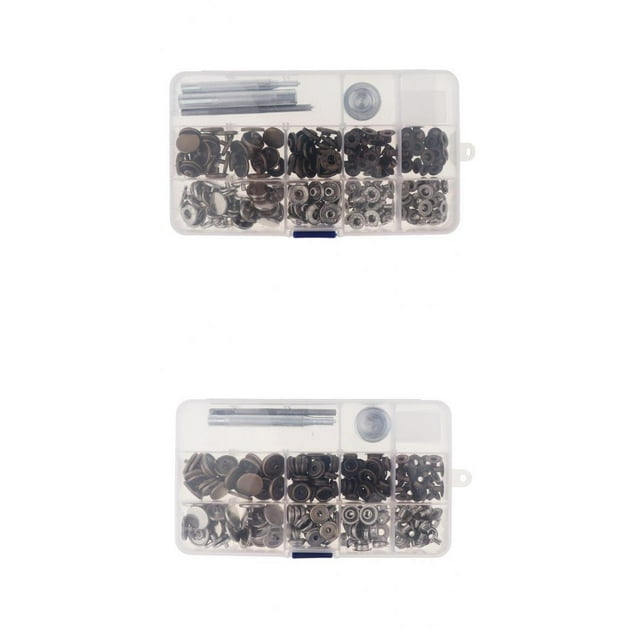 60 Craft Snap Fasteners de material cuero Snaps Button Press Studs Herramientas de Fijación 15 / 17mm
