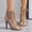 Khaki, variant on Women Breathable Mesh Lace up Peep Toe Stiletto Heel Ankle Booties Plus Size Transparent High Heel Summer Party Sandals Black 6(37)