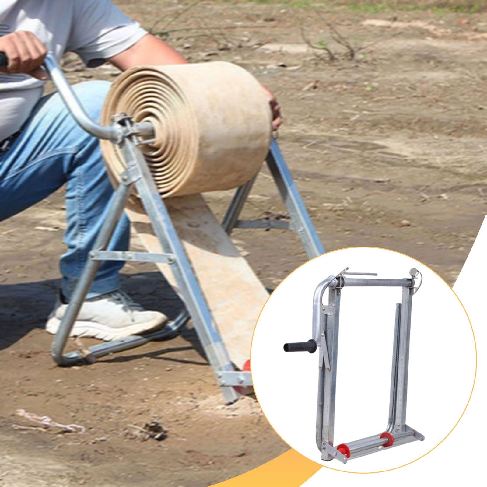 simhoa Flat Water Hose Reel Fire Hose Organizer Holds up to 100M Portable Winding Tool Storage Rack for Garden Household Car Washing