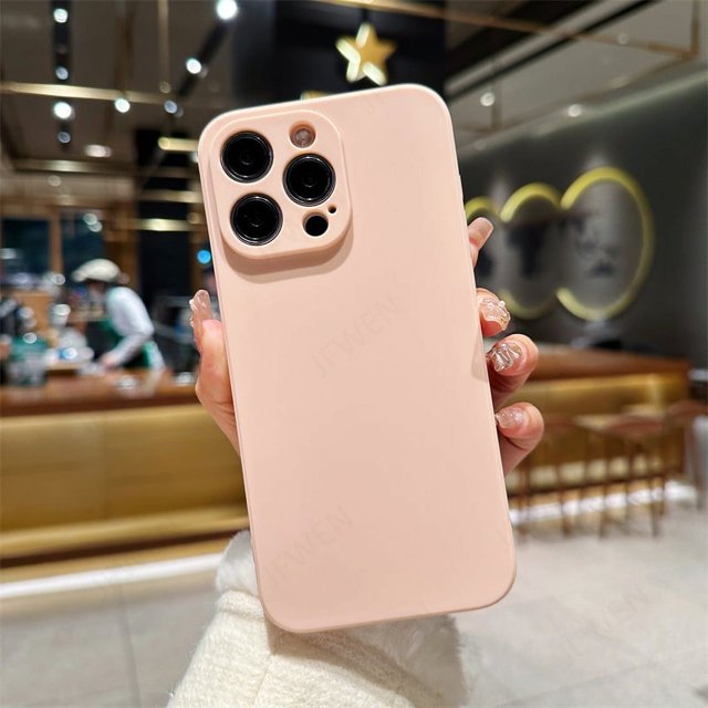 Candy Color Phone Case For iphone 15 14 13 12 Mini 11 Pro Max XS X XR SE 2 3 8 7 Plus Shockproof Silicone Soft TPU Back Cover Pink For iphone 14 Pro