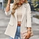 thumbnail image 3 of Chaqueta de traje de manga larga, chaqueta de traje con cuello vuelto para mujer, chaqueta de oficina con un solo botón, muy recomendable, 3 of 6