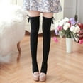 thumbnail image 2 of ZJXFGS Knee High Socks Stockings Plus Size Stockings Long Socks Black Thigh High Stockings Over The Knee Compression Socks Tights Women Black One Size, 2 of 9