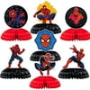 RenbangUS Spiderman Honeycomb Centerpieces Table Toppers Dump Spider Superhero Table Decorations Double Sided Table Decorations Centerpieces Party Favors, Photo Booth Props for Kids Party Supplies