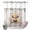 Off-White, variant on No Hook Shower Curtain, Spring Cow Floral Shower Curtains for Bathroom with See Through Top Window, Green Eucalyptus Leaves Botanical Waterproof & Washable Bath Curtain Standard 72"x72"