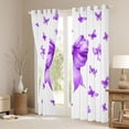 thumbnail image 3 of Feelyou Purple Bow Black Out Curtains, Butterfly Ribbon Curtains Pack of 2 (42x63 Each), 3 of 6