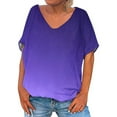 thumbnail image 1 of Posijego T-Shirts à Col en V pour Femmes, Chemise à Manches Courtes Imprimée, Pyjama Décontracté d'Été pour Femmes, 1 of 2