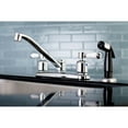 thumbnail image 2 of Kingston FB112DPL Paris Two-Handle 4-Hole 8" Centerset Kitchen Faucet with Side Sprayer in Polished Chrome, 2 of 5