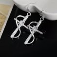 thumbnail image 2 of EOEMY 925 Sterling Silver Charms Earrings Beautiful Crystal Cross For Women Wedding, 2 of 5