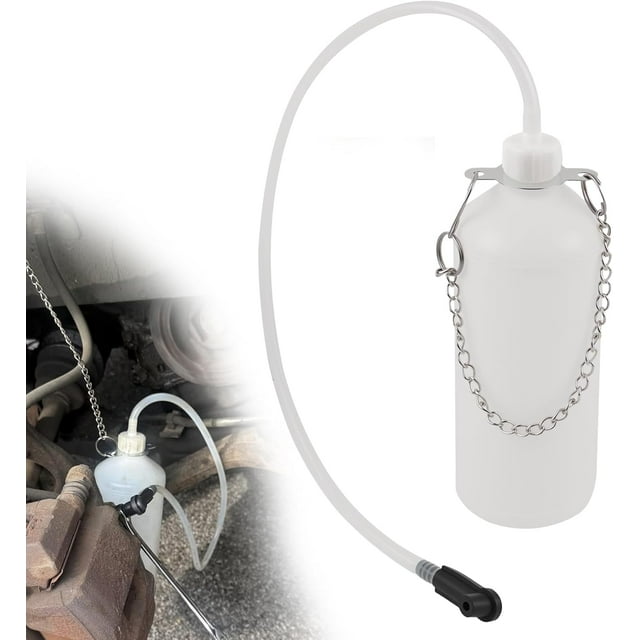Car Brake Bleeder Kit with 22" Hose & Connector,1L Automotive Brake Fluid Bleeder Bottle for Liquid Level Observation,Hanging One Man Brakes Bleeding Kit for Braking Systems