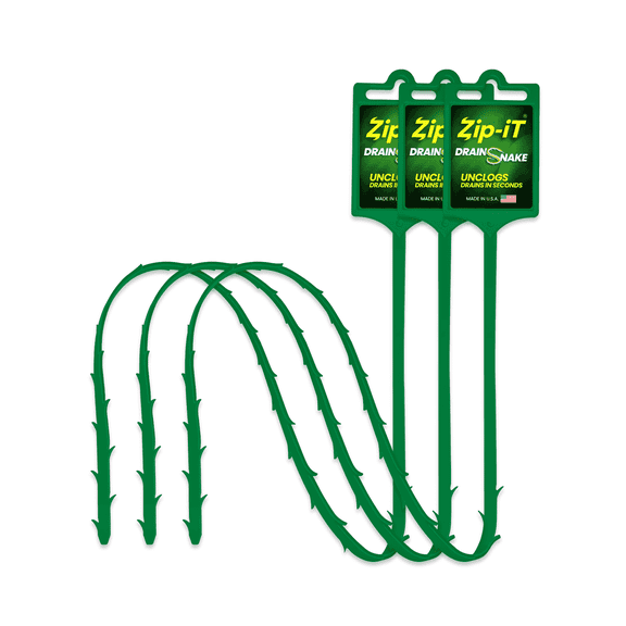 3PK Zip-It Drain Cleaner from Original Inventor