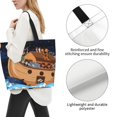 thumbnail image 3 of Balery Ocean Scene with Noah's Ark Bolsa Tote Estilo Estético con Cremalleras, Bolsa de Hombro, Bolsa de Compras Grande y Plegable, 3 of 8