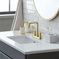 thumbnail image 3 of KINGTACK Bathroom Sink Faucet, 4 inch Brushed Gold Bathroom Faucets with Pop-up Drain and Supply Lines, Stainless Steel 2-Handle Centerset Faucet for Bathroom Faucet 3 Hole, 3 of 10