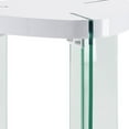 thumbnail image 3 of 23 Inches Plectrum Top End Table with Glass Legs, White - Saltoro Sherpi, 3 of 3
