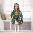 thumbnail image 7 of FORMRS Wearable Blanket Hoodie with Sleeves for Kids Cozy Flannel Sweatshirt, Green Christmas Trees, 7 of 7