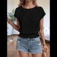 thumbnail image 4 of Blusa Informal Elegante con Mangas y Dobladillo Fruncido para Mujer, Color Negro, Talla M, 4 of 8