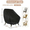 thumbnail image 3 of 420D Patio Chair Covers 35"W x 38"D x 29"H Waterproof Outdoor Lawn Furniture Cover Lounge Deep Seat Cover All Weather Sun Rain Snow Protection with Drawstring, Black, 2 Pack, 3 of 10