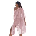 thumbnail image 1 of Womens Bikini-Cover-ups Beach Casual Dress Coverup Swimsuits Long Cardigan Kimono rose Red, 1 of 4