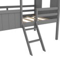 thumbnail image 5 of Bellemave Twin Size Low Loft Bed with Two Side Windows,Wood Loft Bed,Twin Size House Bed Frame(Gray+Brown), 5 of 13