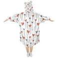 thumbnail image 2 of joogoo Wearable Blanket Hoodie for Hearts Pattern Oversized Sherpa Hooded 3-14 YR M, 2 of 7