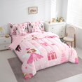 thumbnail image 3 of Manfei Merry Christmas 7-Piece Twin Bedding Sets,Xmas Nutcracker Soldier Bedding Comforter Set,Pink Princess Elf Sheet Sets For Child,Breathable Home Decor Reversible, 3 of 8