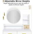 thumbnail image 6 of Afuhokles Vanity Table with Lights Mirror Makeup Vanity 3 Color Lighting Modes and Touch Screen, Vanity Desk with Nightstand, 6 of 9