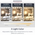 thumbnail image 3 of Keonjinn Hollywood Makeup Mirror Vanity Mirror with Lights, 23"x18" Large Bedroom Makeup Mirror with Lights 15 Replaceable LED Bulbs Dimmable 3 Color Lighting Modes(White), 3 of 9