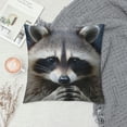thumbnail image 2 of COMIO  Cute Raccoon with Firm Eyes Throw Pillow Covers Natural Forest Wild Animal Art Design Square Pillowcases for Home Decor Sofa Car Bedroom Pillow case, 2 of 5