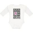 thumbnail image 3 of Inktastic Breast Cancer Awareness Strenght Courage Support Love Boys or Girls Long Sleeve Baby Bodysuit, 3 of 5