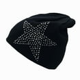 thumbnail image 2 of Women's Star Rhinestones Knit Soft Beanie Korean Fashion Hip-hop Men's Cap Y2K Casual Harajuku Warm Hats, 2 of 5