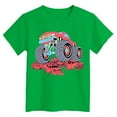 thumbnail image 4 of Ccpelsie Toddler Boys Funny Print T-Shirt Kids Summer Short Sleeve Top for Little Kids Big Kids(Green,5-6 Years), 4 of 4